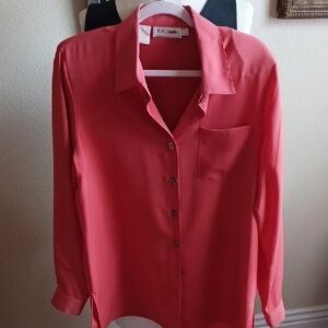 KC Studio Coral Button-Up Blouse